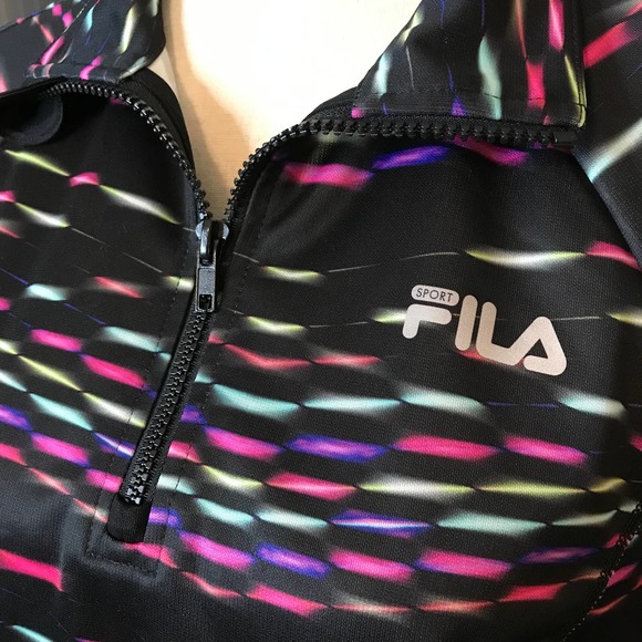 FILA Sport Quarter Zip Jacket in Multi-colors, Size Large - Picture 2 of 5